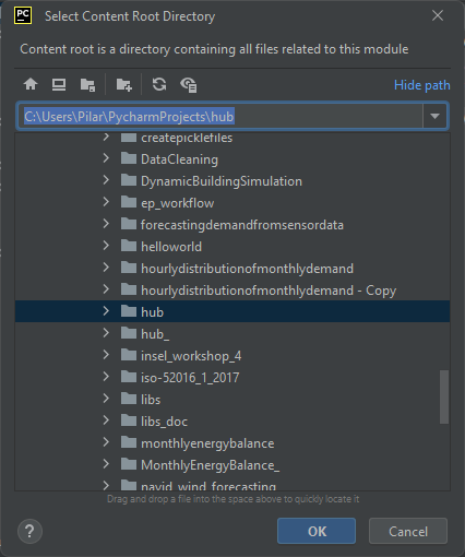 pycharm add hub