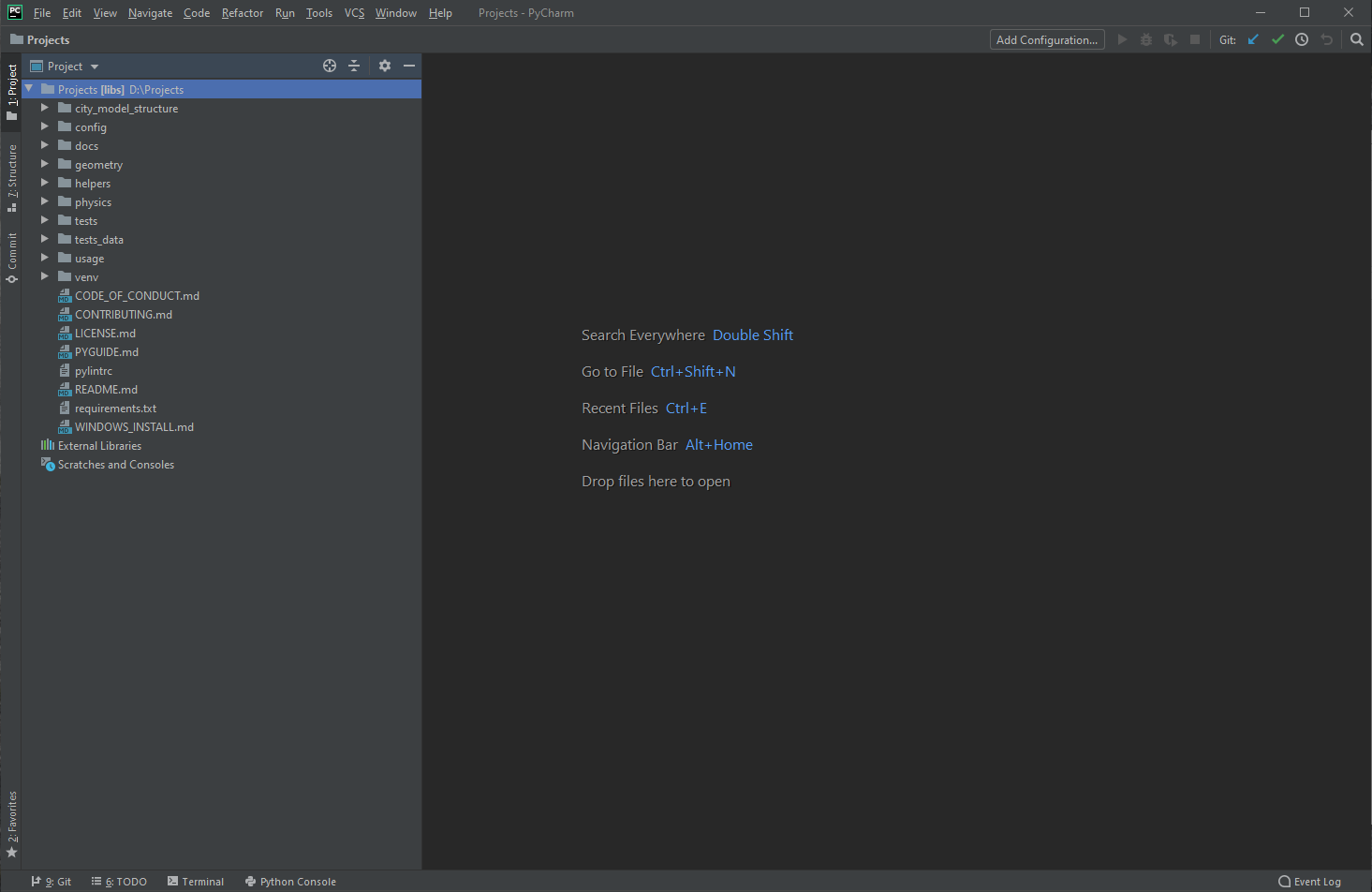 pycharm project screen